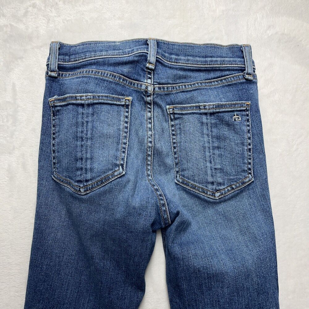 Rag & Bone 10 Inch Ankle Skinny Women’s Sz‎ 24 Raw Hem Medium Wash Side Split - Picture 13 of 14
